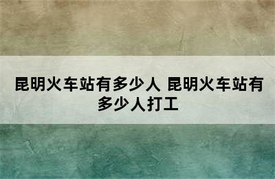 昆明火车站有多少人 昆明火车站有多少人打工